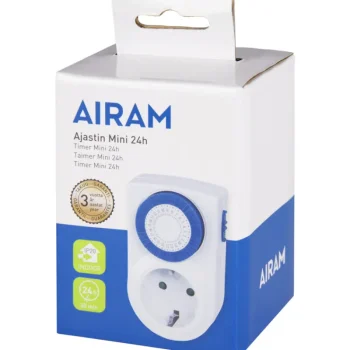 Airam Sähkömittarit Ja Kytkimet-Ajastin Mini Jako 30 Min, Sisäkäyttöön IP20
