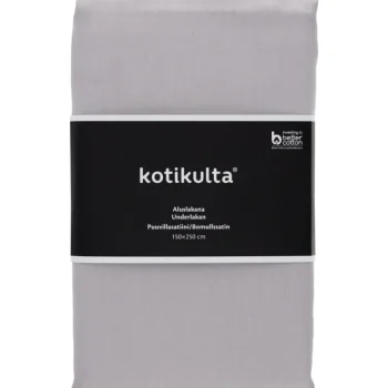 Kotikulta Vuodevaatteet-Aluslakana 150 X 250 Cm Puuvillasatiini Harmaa