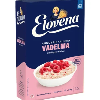 Elovena Hiutaleet Ja Ryynit^Annospikapuuro 420 G Hetki Vadelma Vähemmän Sokeria