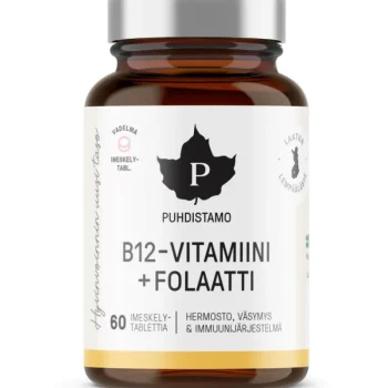 Puhdistamo Terveysravinteet Ja -valmisteet^B12-vitamiini + Folaatti 60 Kpl Vadelma