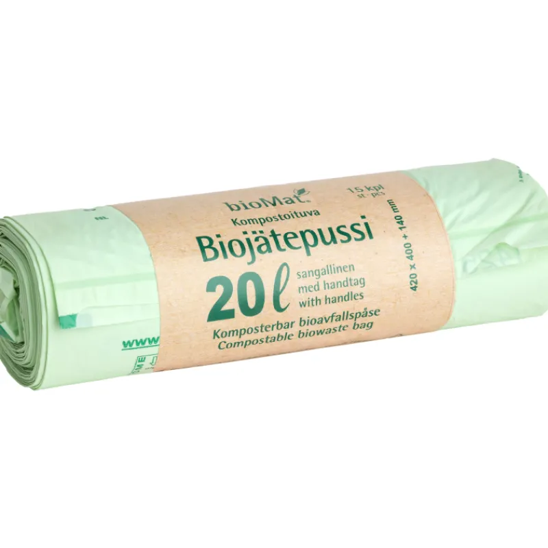 biojtepussi-biomat-15-kpl-20-l-abTdVrcu-0.webp Biomat Roskapussit Ja -kassit^Biojätepussi 15 Kpl 20 L Sangoilla