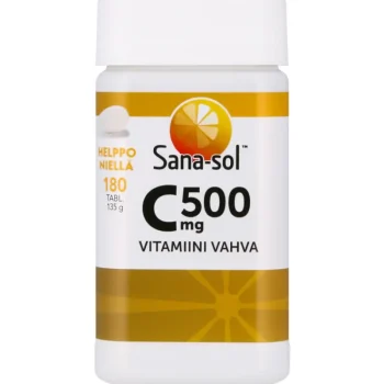 Sana Sol Terveysravinteet Ja -valmisteet^C-vitamiini 500 Mg 180 Kpl
