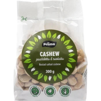 Priima Pähkinät Ja Kuivatut Hedelmät^Cashewpähkinä 300 G Paahdettu Ja Suolattu