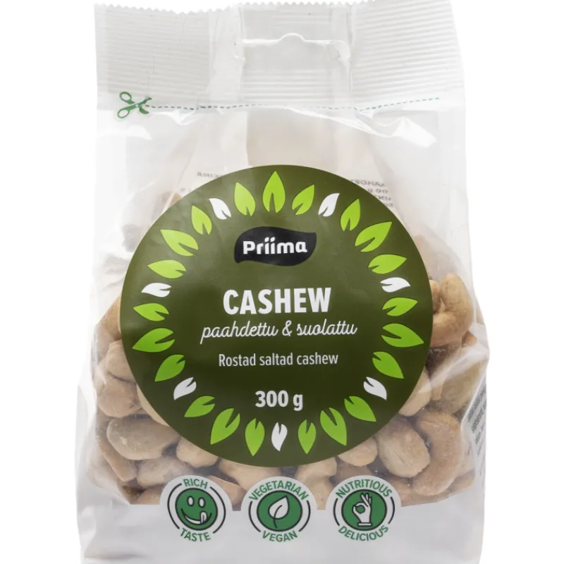 cashewphkin-priima-300-g-paahd-PIocvKrE-0.webp Priima Pähkinät Ja Kuivatut Hedelmät^Cashewpähkinä 300 G Paahdettu Ja Suolattu