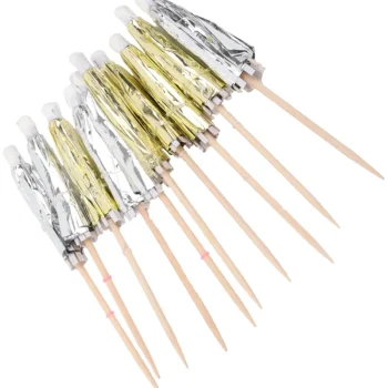 Let's Party Juhlakoristeet-Cocktailvarjo 10 Kpl Kulta/hopea