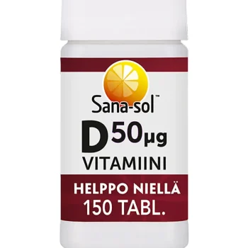 Sana Sol Terveysravinteet Ja -valmisteet^D-vitamiini 50 u00b5g 150 Kpl