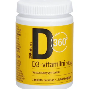 Arki 360u00b0 Terveysravinteet Ja -valmisteet^D-vitamiini 100 u00b5g 150 Kpl