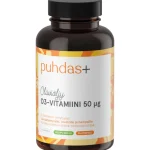 Puhdas+ Terveysravinteet Ja -valmisteet^D3-vitamiini 50 u00b5g 120 Kaps Oliiviöljy