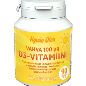 Via Naturale Terveysravinteet Ja -valmisteet^D3-vitamiini 100 u00b5g 90 Kpl Hyvän Olon Vahva