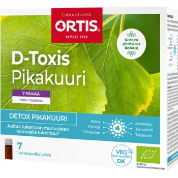 D Toxis Painonhallinta Ja Paastotuotteet^Detox-pikakuuri D-Toxis 7 X 15 Ml Vadelma