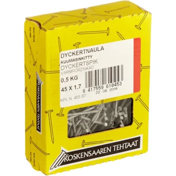 Koskensaaren Tehtaat Naulat Ja Ruuvit-Dyckertnaula 45 X 1,7 Mm 0,5 Kg Kuumasinkitty