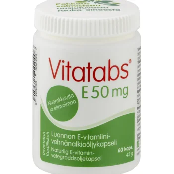 Vitatabs Terveysravinteet Ja -valmisteet^E-vitamiini-vehnänalkioöljykapseli 60 Kpl E 50 Mg