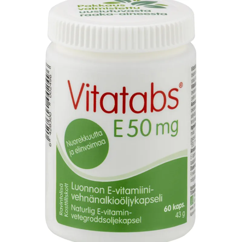 e-vitamiini-vehnnalkioljykapse-IcXOyiZb-0.webp Vitatabs Terveysravinteet Ja -valmisteet^E-vitamiini-vehnänalkioöljykapseli 60 Kpl E 50 Mg