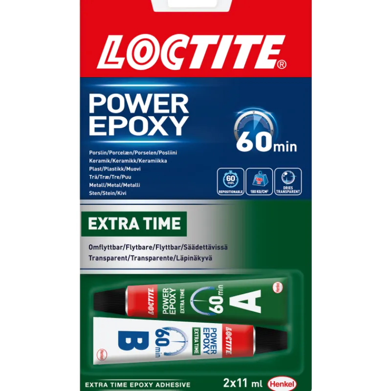 epoksiliima-power-epoxy-extra-sfvEMWKZ-0.webp Loctite Liimat, Massat Ja Tasoitteet-Epoksiliima Power Epoxy Extra Time 4 H 2 X 11 Ml