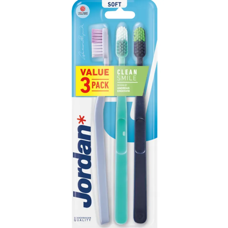 hammasharja-jordan-3-kpl-clean-HjRguTBT-0.webp Jordan Suunhoitotuotteet Ja Tarvikkeet^Hammasharja 3 Kpl Clean Smile Soft
