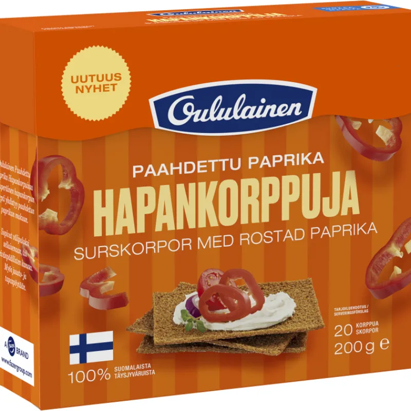 hapankorppu-oululainen-200-g-p-iJEiDqrI-0.webp Oululainen Näkkileivät Ja Hapankorput^Hapankorppu 200 G Paahdettu Paprika