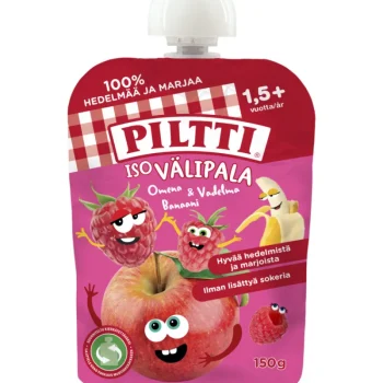 Piltti Lastenruoka-ateriat Ja Välipalat^Hedelmäsose 150 G Iso Välipala Omena-vadelma-banaani 1,5 V