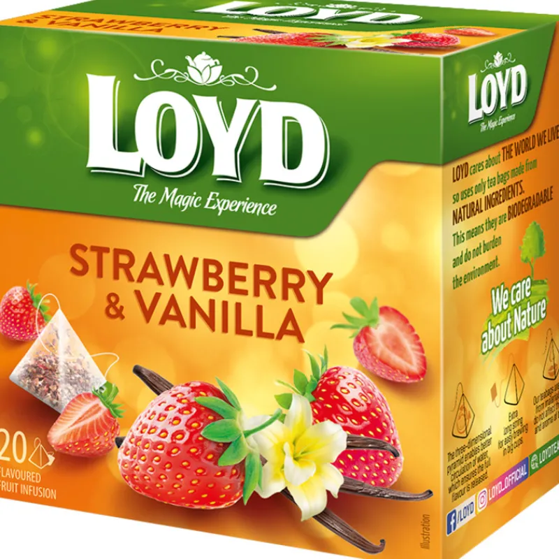 hedelmtee-loyd-20-kpl-mansikka-cdCASGxV-0.webp Loyd Teet Ja Kaakaot^Hedelmätee 20 Kpl Mansikka-vanilja Pyramidipussi