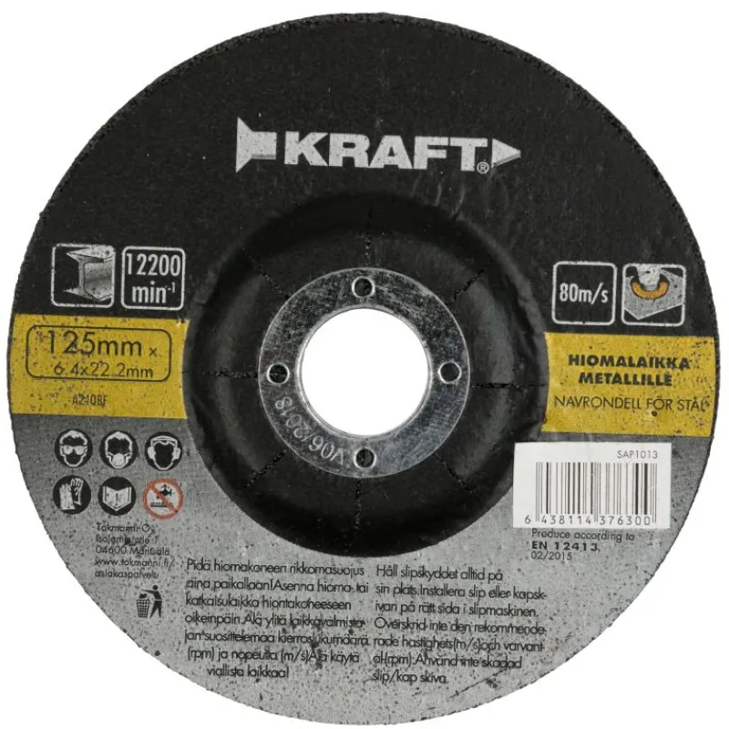 hiomalaikka-125x60mm-metallill-IAxotqAW-0.webp Kraft Sähkötyökalujen Tarvikkeet-Hiomalaikka 125x6,0mm Metallille