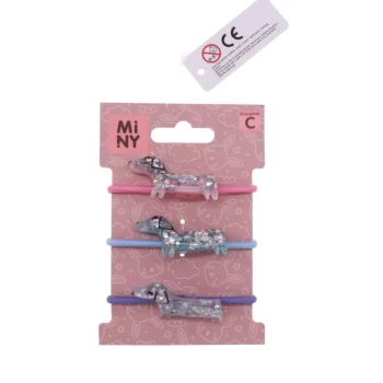 Miny Hiuskoristeet Ja Hiustenhoitovälineet-Hiuslenkki 3 Kpl Koirat