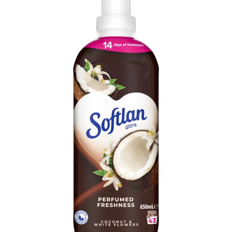 huuhteluaine-softlan-650-ml-co-xaSTmenV-0.webp Softlan Pyykinpesu- Ja Huuhteluaineet^Huuhteluaine 650 Ml Coconut & White Flowers