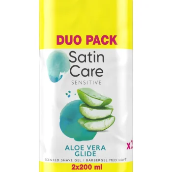 Gillette Ihokarvanpoistovälineet Ja Tarvikkeet^Ihokarvanajogeeli 2 X 200 Ml Satin Care Sensitive Aloe Vera