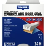 Timpuri Teipit-Ikkuna- Ja Ovitiiviste E-profiili, 24 M Valkoinen