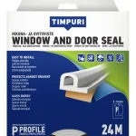 Timpuri Teipit-Ikkuna- Ja Ovitiiviste P-profiili, 24 M Valkoinen