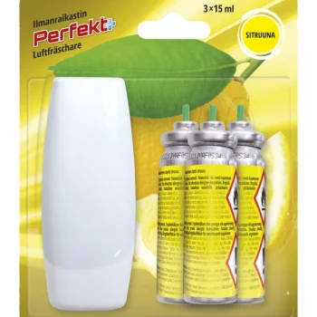 Perfekt+ Kodin Puhdistusaineet Ja Ilmanraikastimet^Ilmanraikastin Pidike Ja 3 X 15 Ml Täyttöpatruuna Sitruuna