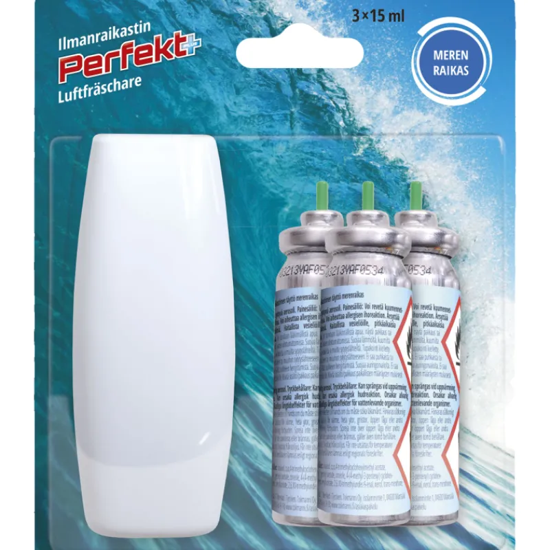 ilmanraikastin-perfekt-pidike-lzFvKpDT-0.webp Perfekt+ Kodin Puhdistusaineet Ja Ilmanraikastimet^Ilmanraikastin Pidike + 3 X 15 Ml Merenraikas