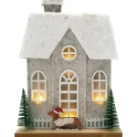 Miny Sesonkikoristeet-Joulukoriste LED-talolyhty Joulukoiralla