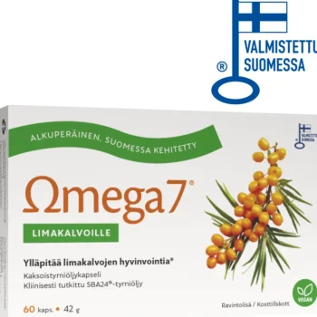 Terveysravinteet Ja -valmisteet^Kaksoistyrniöljy Omega7 SBA24u00ae 60 Kpl Limakalvoille