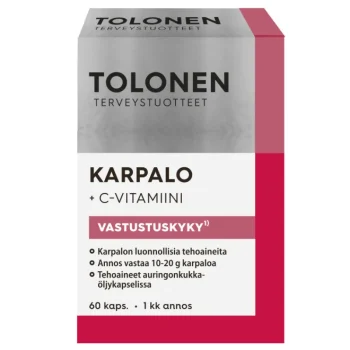 Tolonen Terveysravinteet Ja -valmisteet^Karpalo + C-vitamiinikapseli 60 Kpl
