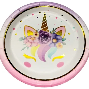 Let's Party Lasten Juhlat-Kartonkilautanen 8 Kpl 18 Cm Yksisarvinen