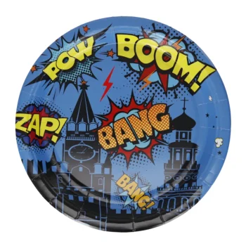 Let's Party Lasten Juhlat-Kartonkilautanen 8 Kpl 18 Cm Supersankari