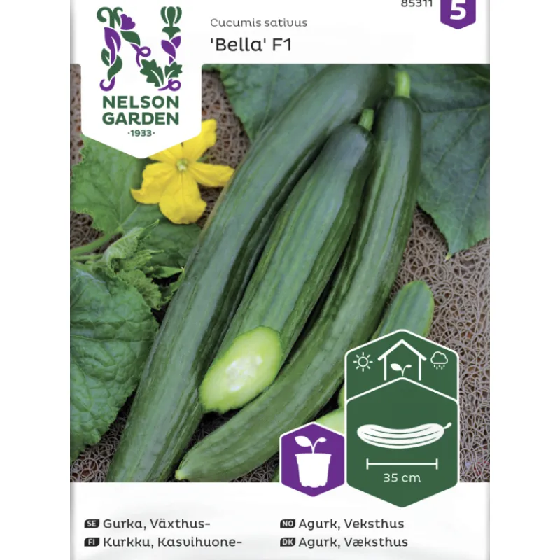 kasvihuonekurkku-siemen-nelson-UJvOirIq-0.webp Nelson Garden Basic Kasvien Ja Nurmikonsiemenet-Kasvihuonekurkku Siemen Bella F1
