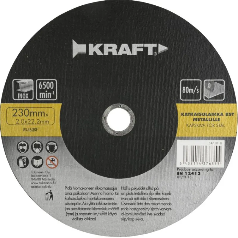 katkaisulaikka-230x20mm-rst-nUORLqQy-0.webp Kraft Sähkötyökalujen Tarvikkeet-Katkaisulaikka 230x2,0mm Rst