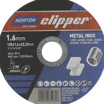 Norton Clipper Sähkötyökalujen Tarvikkeet-Katkaisulaikka 125x1.6x22.23mm Metal-inox