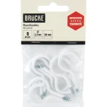 Brücke Ripustus-Kattokoukku 50 Mm Valkoinen, 8 Kpl