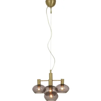 Aneta Lighting Sisävalaisimet-Kattovalaisin Bell 4-osainen, Mattamessinki/savunharmaa