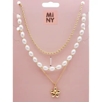 Miny Korut Ja Kellot^Kaulaketju 3-rivinen Kullanvärinen