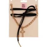 Miny Korut Ja Kellot^Kaulakoru 2 Kpl Musta/kullanvärinen