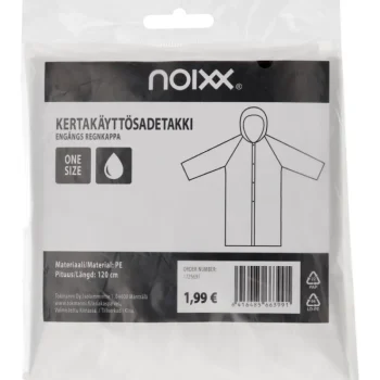 Noixx Sadetarvikkeet-Kertakäyttösadetakki Kirkas