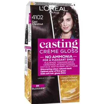 Loreal Casting Hiusvärit^Kevytväri Cru00e8me Gloss 4102 Keskiruskea Tuhka Neutraali Helmiäinen