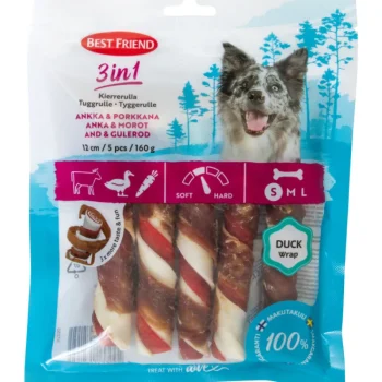 Best Friend Koiranruoka^Kierrerulla 5 Kpl 160 G 3in1 Ankka & Porkkana