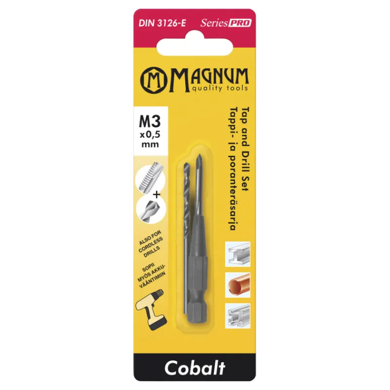 kierretappiporantersarja-m3-mUfLlgyr-0.webp Magnum Sähkötyökalujen Tarvikkeet-Kierretappi/poranteräsarja M3