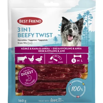 Best Friend Koiranruoka^Kierretikku 10 Kpl 160 G 3in1 Beefy Twist