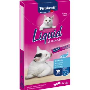 Vitakraft Kissanruoka^Kissanherkku 6 X 15 G Cat Liquid Snack Lohi