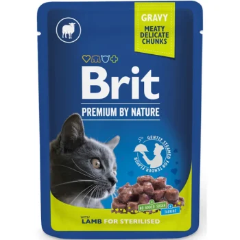 Brit Premium By Nature Kissanruoka^Kissanruoka Brit Premium 100 G Lammasta Kastikkeessa Steriloiduille Kissoille