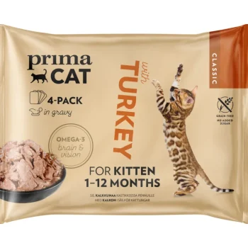 Primacat Kissanruoka^Kissanruoka 4 X 85 G Classic Kalkkunaa Kastikkeessa Pennuille